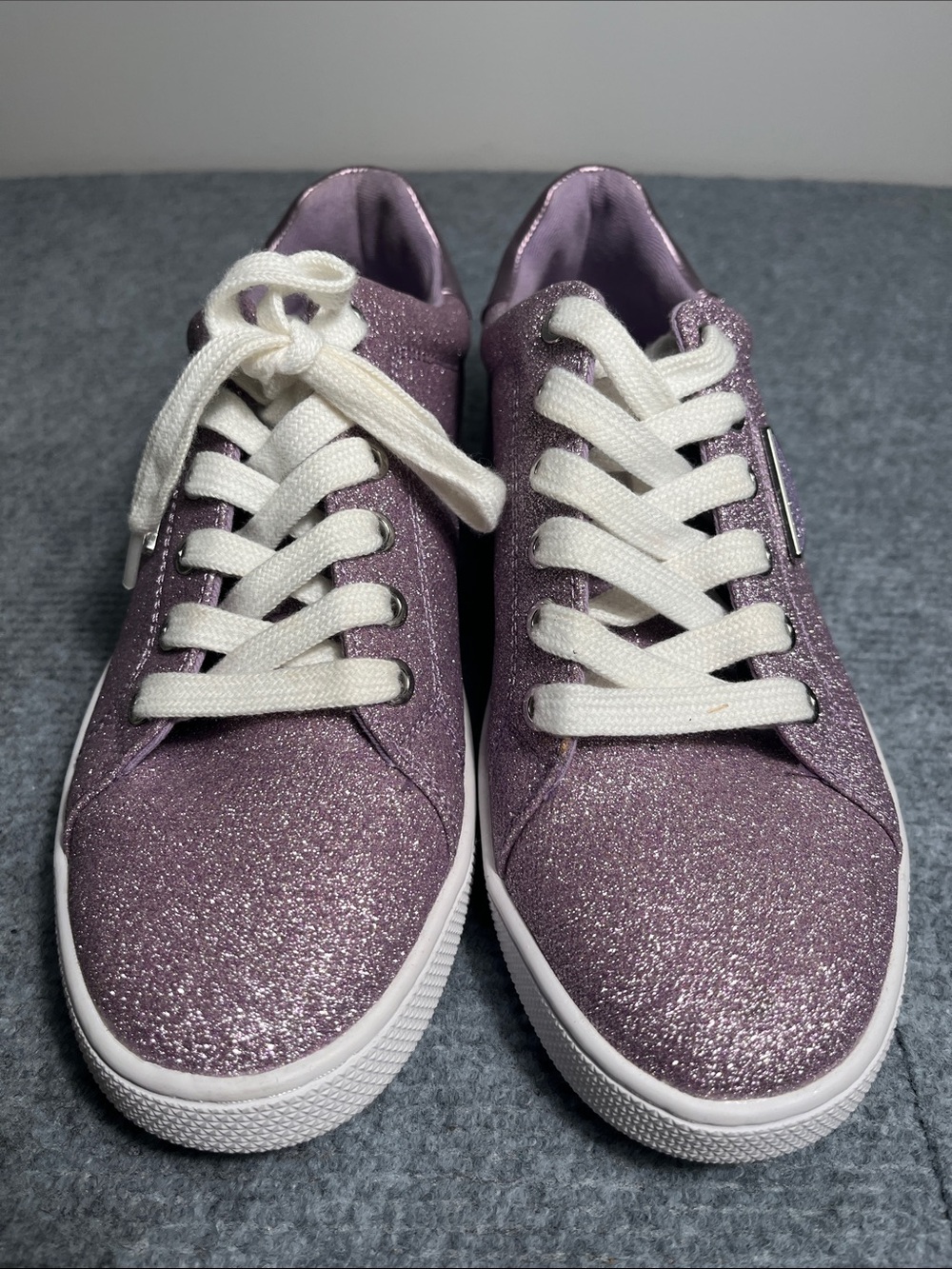 Guess Glitter Lavender Women’s Lace-Up Sneakers